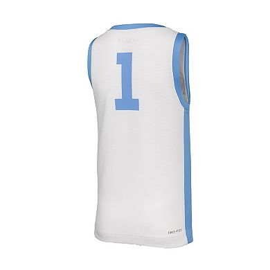 Youth Nike #1 White North Carolina Tar Heels Retro Replica Basketball Jersey