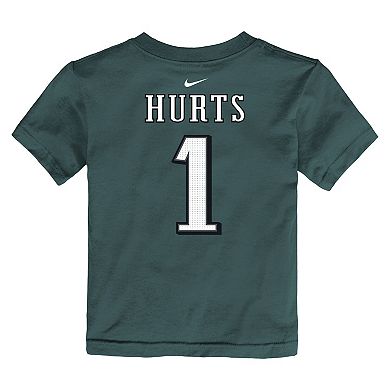 Toddler Nike Jalen Hurts Midnight Green Philadelphia Eagles Player Name & Number T-Shirt