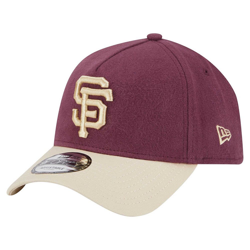 Men's New Era Maroon San Francisco Giants Moleskin Crown AFrame 9FORTY
