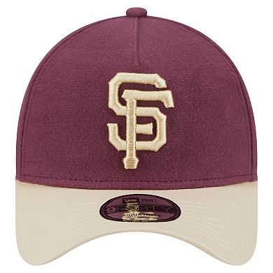 Men's New Era Maroon San Francisco Giants Moleskin Crown A-Frame 9FORTY Adjustable Hat