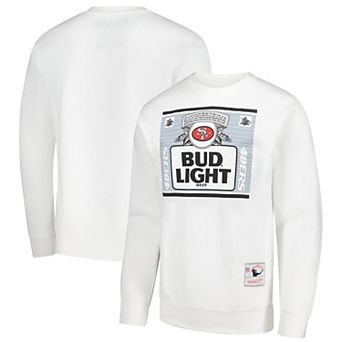 Men's Mitchell & Ness White San Francisco 49ers NFL x Bud Light The Crest Pullover Sweatshirt