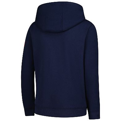 Youth Navy Montreal Canadiens Authentic Pro Wordmark Fleece Pullover Hoodie