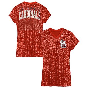Girls Preschool Red St. Louis Cardinals Sequin V-Neck Dress