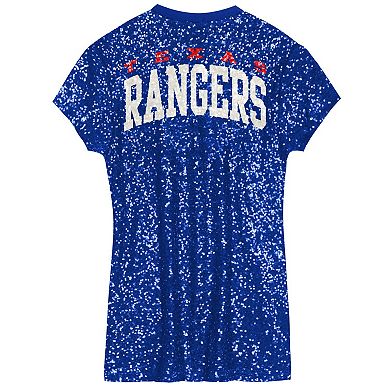Girls Youth Royal Texas Rangers Sequin V-Neck Dress