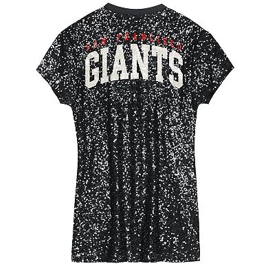 Girls Youth Black San Francisco Giants Sequin V-Neck Dress