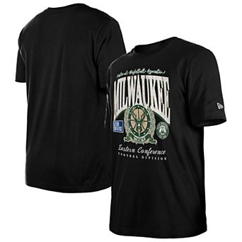 Men's New Era Black Milwaukee Bucks Sport Classics Enzyme Washed T-Shirt
