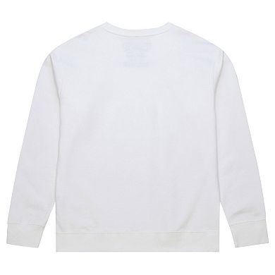 Men's Mitchell & Ness x Bud Light White New York Giants The Crest Pullover Sweatshirt