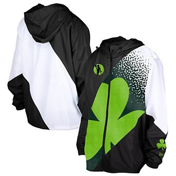 Men's New Era Black Boston Celtics 2024/25 City Edition Full-Zip Windbreaker Jacket