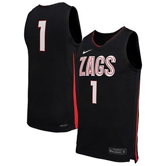 Men's Nike Black Gonzaga Bulldogs Replica Basketball Jersey