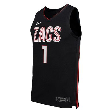 Men's Nike Black Gonzaga Bulldogs Replica Basketball Jersey