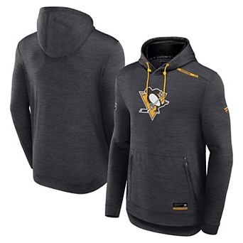 Men's Fanatics Heather Charcoal Pittsburgh Penguins Authentic Pro Tech Pullover Hoodie