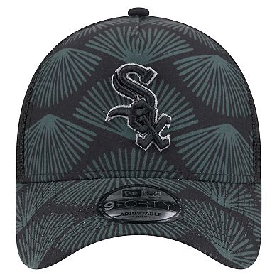 Men's New Era Black Chicago White Sox 9FORTY A-Frame Trucker Adjustable Hat