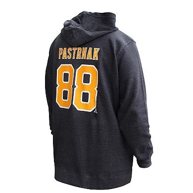 Women's Profile David Pastrnak Black Boston Bruins Plus Size Name & Number Thermal Pullover Hoodie