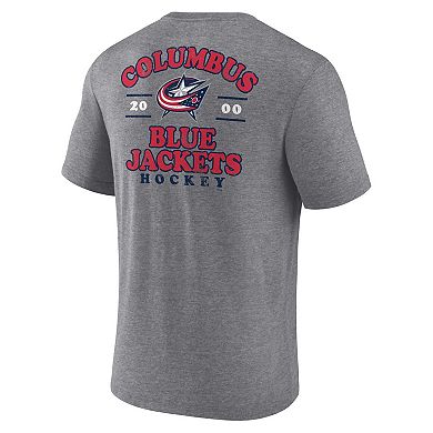 Men's Fanatics Heather Gray Columbus Blue Jackets Winger Tri-Blend T-Shirt