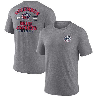 Men's Fanatics Heather Gray Columbus Blue Jackets Winger Tri-Blend T-Shirt