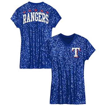 Girls Preschool Royal Texas Rangers Sequin V-Neck Dress