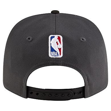 Men's New Era Black/Charcoal Golden State Warriors Statement Edition Jersey Hook 9SEVENTY Stretch-Snap Hat