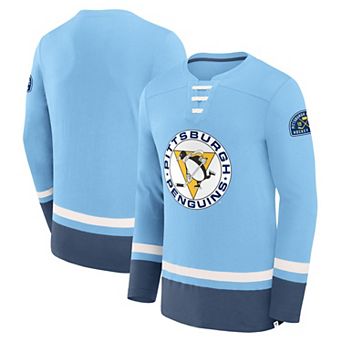 Men's Fanatics Light Blue Pittsburgh Penguins Vintage High Point Long Sleeve T-Shirt