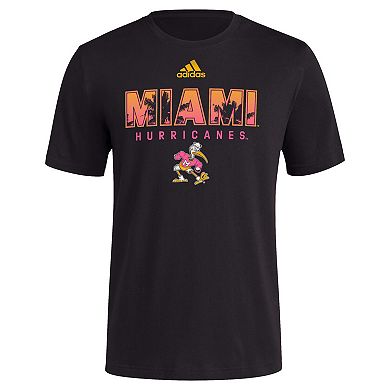 Men's adidas Black Miami Hurricanes Hero Fan Fresh T-Shirt