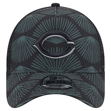 Men's New Era Black Cincinnati Reds 9FORTY A-Frame Trucker Adjustable Hat