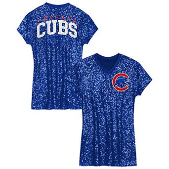 Girls Preschool Royal Chicago Cubs Sequin V-Neck Dress