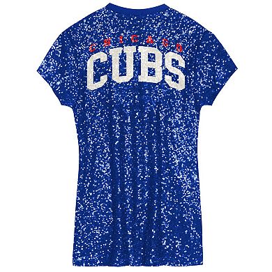 Girls Preschool Royal Chicago Cubs Sequin V-Neck Dress