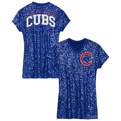 Girls Preschool Royal Chicago Cubs Sequin V-Neck Dress