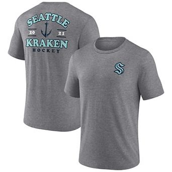 Men's Fanatics Heather Gray Seattle Kraken Winger Tri-Blend T-Shirt