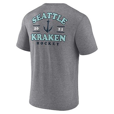 Men's Fanatics Heather Gray Seattle Kraken Winger Tri-Blend T-Shirt