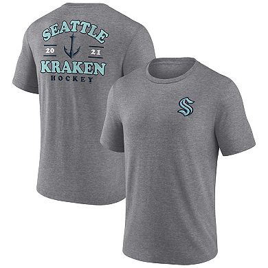 Men's Fanatics Heather Gray Seattle Kraken Winger Tri-Blend T-Shirt