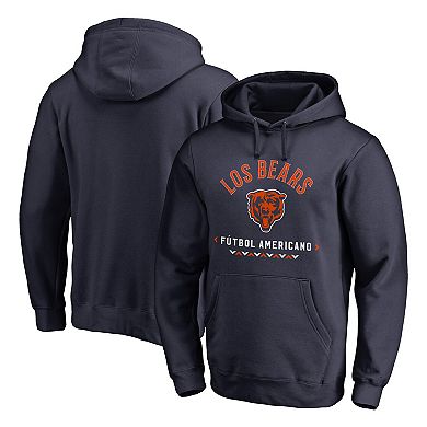 Men's Navy Chicago Bears Futbol Americano Pullover Hoodie