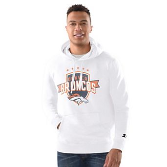 Men's Starter White Denver Broncos Vintage Pullover Hoodie