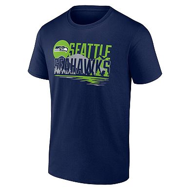 Men's Fanatics College Navy Seattle Seahawks Hometown Rushing Yards T-Shirt