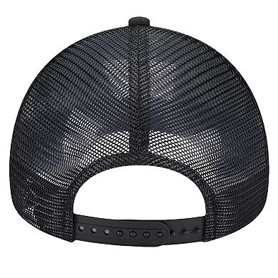 Men's New Era Black/Kelly Green Boston Celtics Tip Off A-Frame Trucker 9FORTY Adjustable Hat