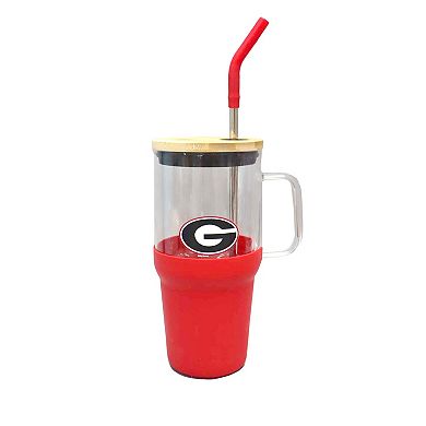 The Memory Company Georgia Bulldogs 40oz. Glass Tumbler with Silicone Snack Tray
