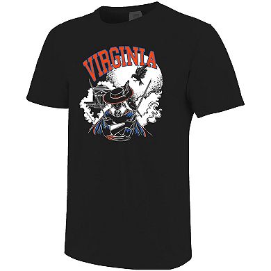 Men's Black Virginia Cavaliers Haunted Campus Cavalier Spooky Hoos Comfort Colors T-Shirt