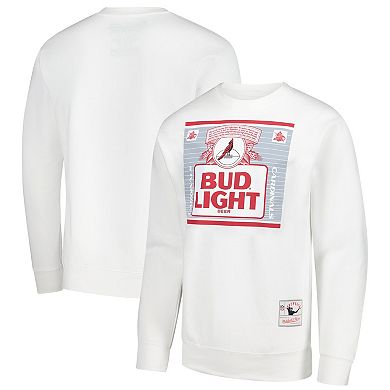 Men's Mitchell & Ness x Bud Light White Arizona Cardinals The Crest Pullover Sweatshirt