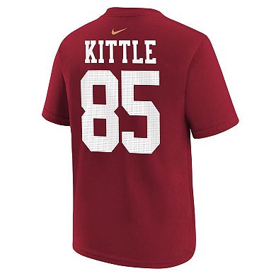 Youth Nike George Kittle Scarlet San Francisco 49ers Player Name & Number T-Shirt