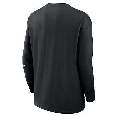 Men's Nike Black Carolina Panthers Rewind Heavy Max 90 Pocket Long Sleeve T-Shirt