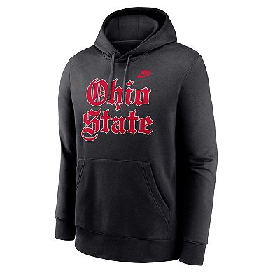 Men's Nike Black Ohio State Buckeyes Old English Fleece Pullover Hoodie