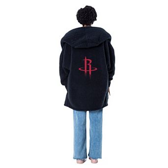 Unisex The Best Lounger in the World By Jill Martin Black Houston Rockets Oversized Open-Front Hoodie Sweater