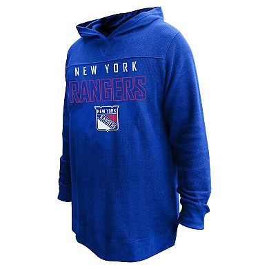 Women's Profile Mika Zibanejad Blue New York Rangers Plus Size Name & Number Thermal Pullover Hoodie