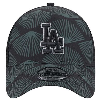 Men's New Era Black Los Angeles Dodgers 9FORTY A-Frame Trucker Adjustable Hat