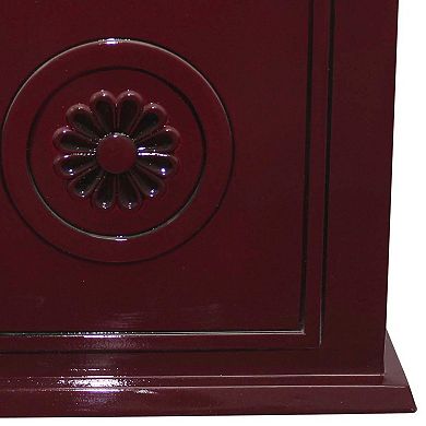Southern Patio Colony 16 Inch Square Resin Outdoor Planter Urn, Oxblood Red