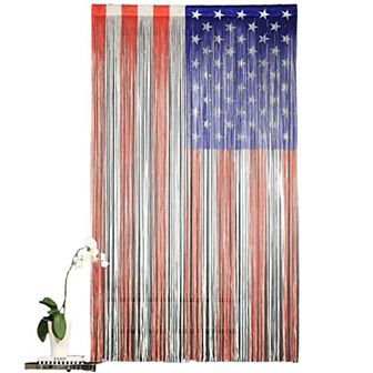 American Flag String Curtain - July 4th Decorating, Great for Barbeques, Picnics, Weddings