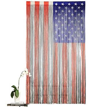American Flag String Curtain - July 4th Decorating, Great for Barbeques, Picnics, Weddings