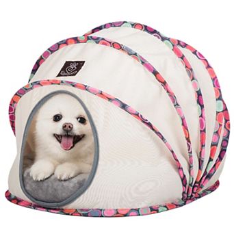 Foldable / Pop Up Cocoon Cave For Dogs, Cats And Companion Animals With Removable Cushion