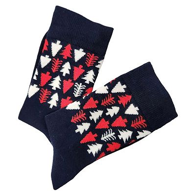 Women's Christmas Crew Tree Socks in Silky Viscose