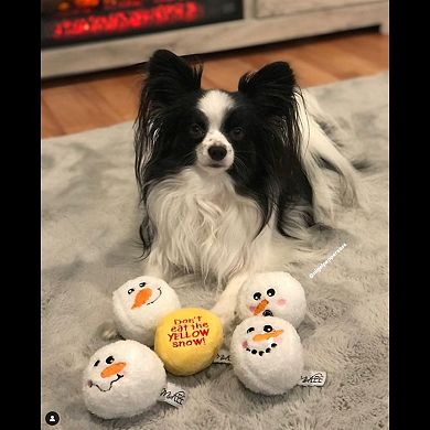 Midlee Snowball Fight Plush Dog Toy - 3"