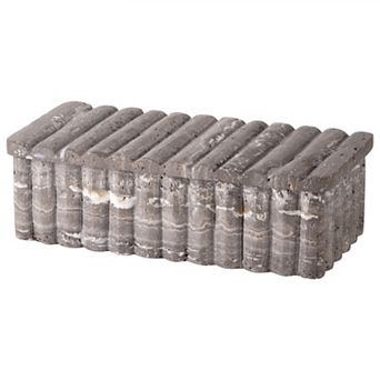 Cuba Decorative Box - Fossil Gray Travertine